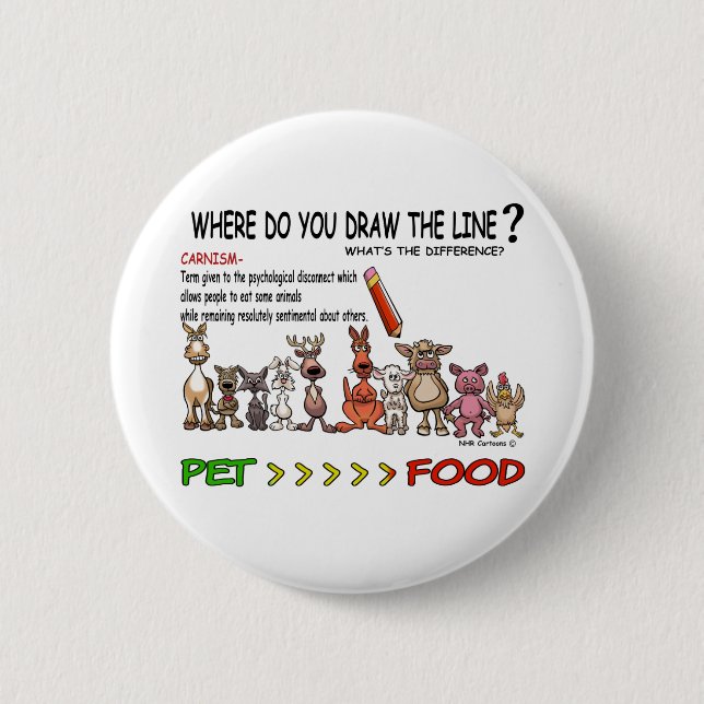 ZEICHNEN SIE DIE LINIE CARNISM BUTTON (Vorderseite)