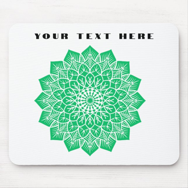 Zeichnen Sie hier Ihren Text mit schönen Art Green Mousepad (Vorne)
