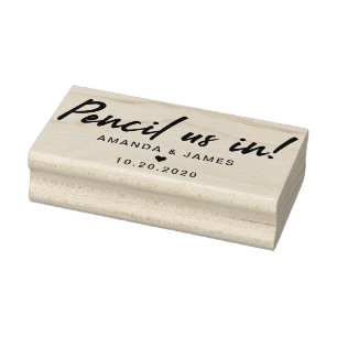 Zeichnen Sie uns in elegantem Wedding Save the Gummistempel