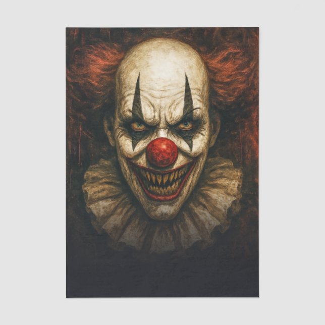 Zeichnen von Clowntetiketten-Dekoupage-Tissue Seidenpapier (Vorderseite)