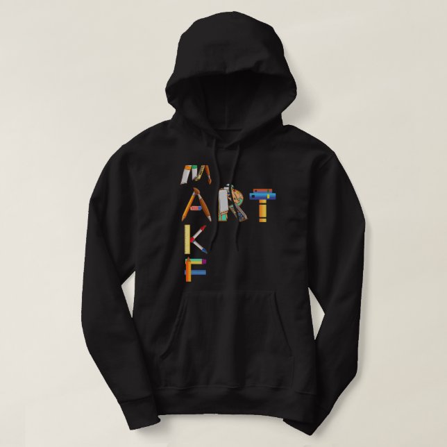 Zeichnen von Farbpalette und Pinselpinsel für Küns Hoodie (Design vorne)