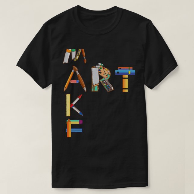 Zeichnen von Farbpalette und Pinselpinsel für Küns T-Shirt (Design vorne)
