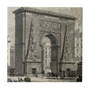 Zeichnen von Porte Heilig-Denis Monument Fliese