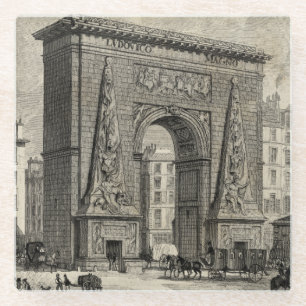 Zeichnen von Porte Heilig-Denis Monument Glasuntersetzer
