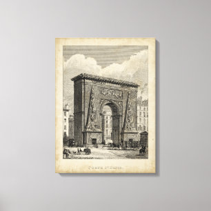 Zeichnen von Porte Heilig-Denis Monument Leinwanddruck