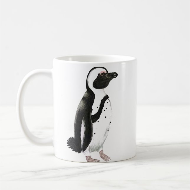 Zeichnend afrikanischer Pinguinstift Kaffeetasse (Links)