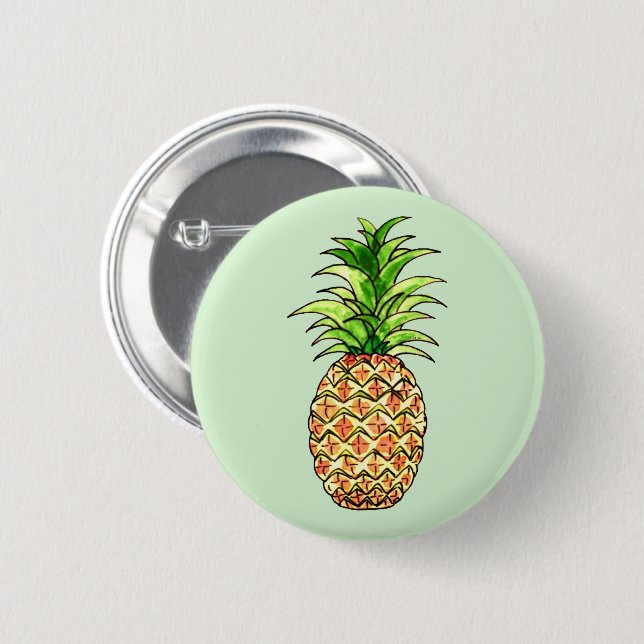 zeichnend Ananas Button (Vorne & Hinten)