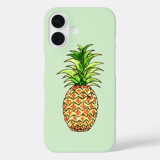 zeichnend Ananas iPhone 16 Hülle (Rückseite)