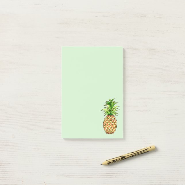 zeichnend Ananas Post-it Klebezettel (Auf Schreibtisch)