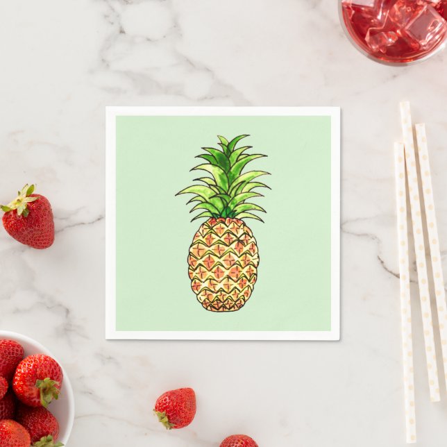 zeichnend Ananas Serviette (Beispiel)
