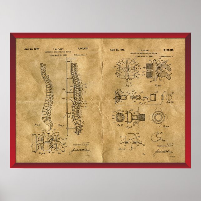 Zeichnend antike Spine Poster (Vorne)
