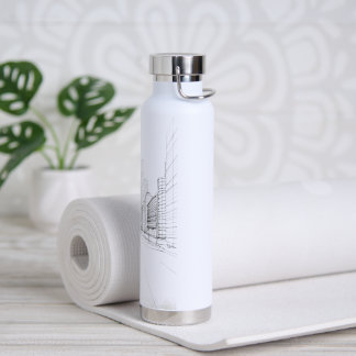 Zeichnend Architektur Trinkflasche