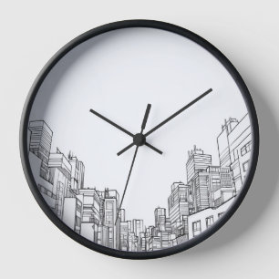 Zeichnend Architektur Uhr