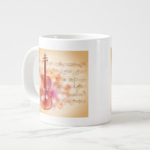 Zeichnend auf Aquarellhintergrund von Geige Jumbo-Tasse