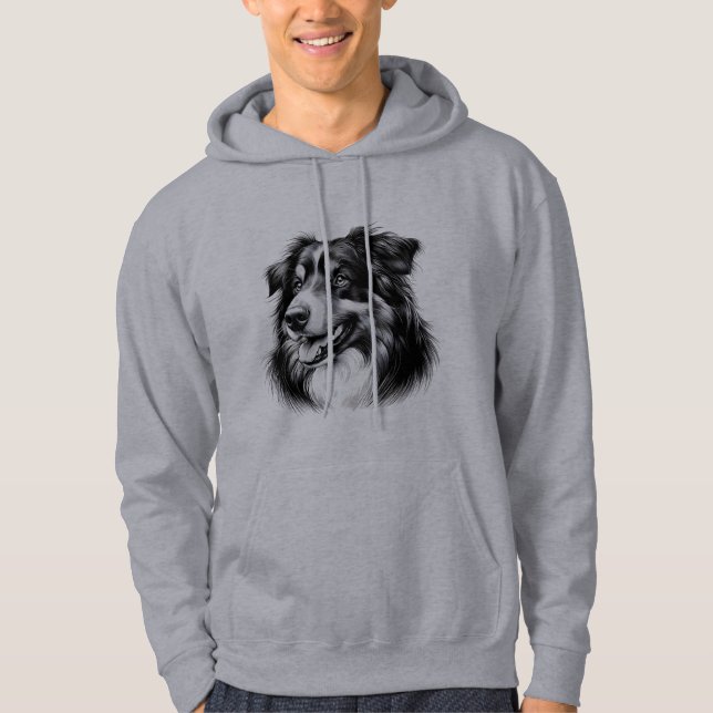 Zeichnend australischer Schäferhund Hoodie (Vorderseite)