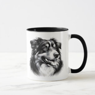 Zeichnend australischer Schäferhund Tasse