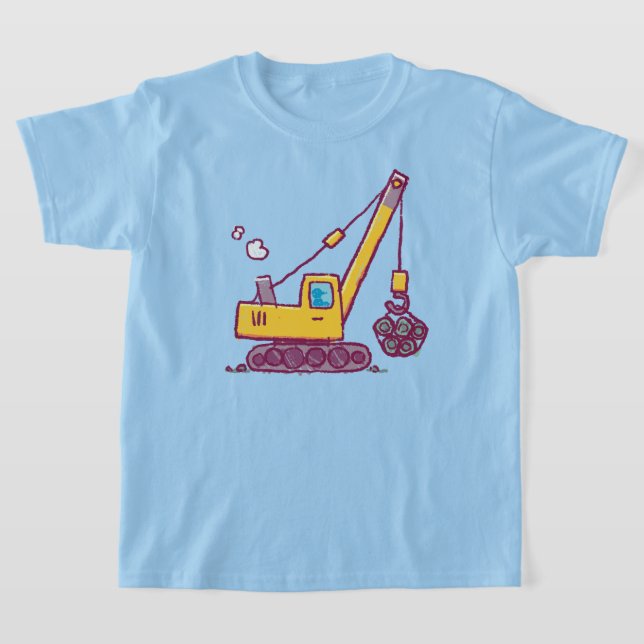 Zeichnend Baukran - von Kindern Inspiriert T-Shirt (Ablage )