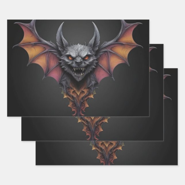 Zeichnend beängstigender Bat-Tinte, Geschenkpapier Set (Set)