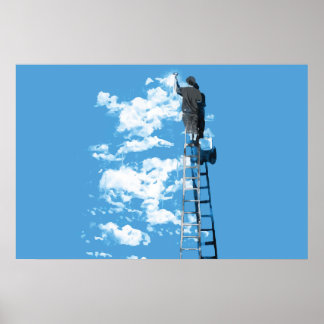 zeichnend blaues Himmel-Kunstplakat Poster