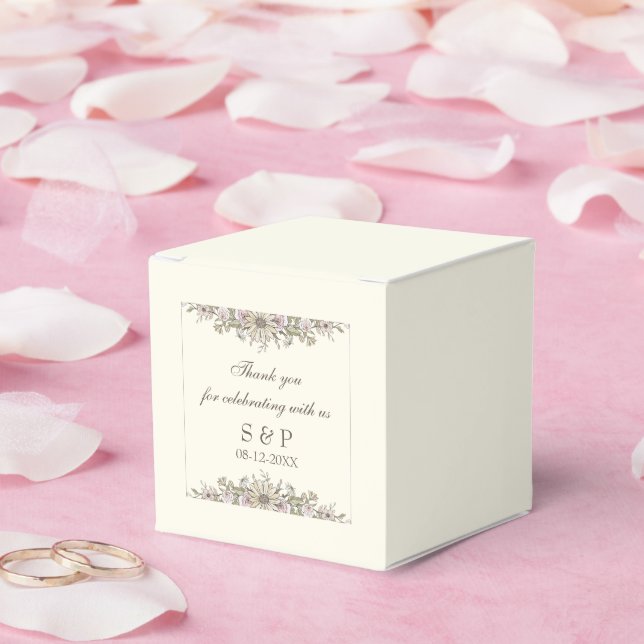 Zeichnend Blume Elfenbeinhochzeit Geschenkschachtel (Hochzeit)