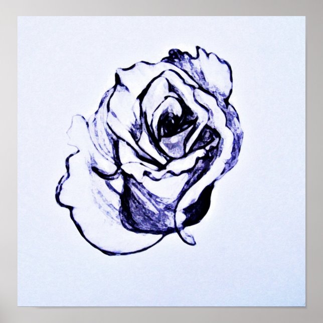 zeichnend Blume Poster (Vorne)