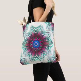 Zeichnend Blume-Textur von metallischem Zyan in Ro Tasche