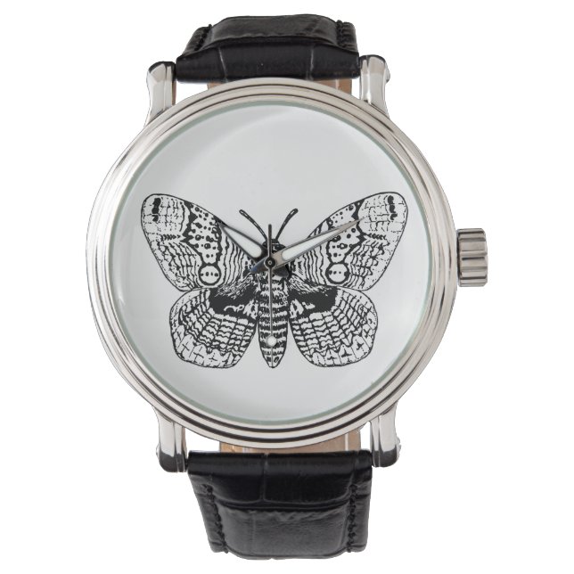 Zeichnend Brahmanmotte Armbanduhr (Vorderseite)