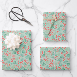 Zeichnend Christbaum Evergreen Pine Needles Geschenkpapier Set