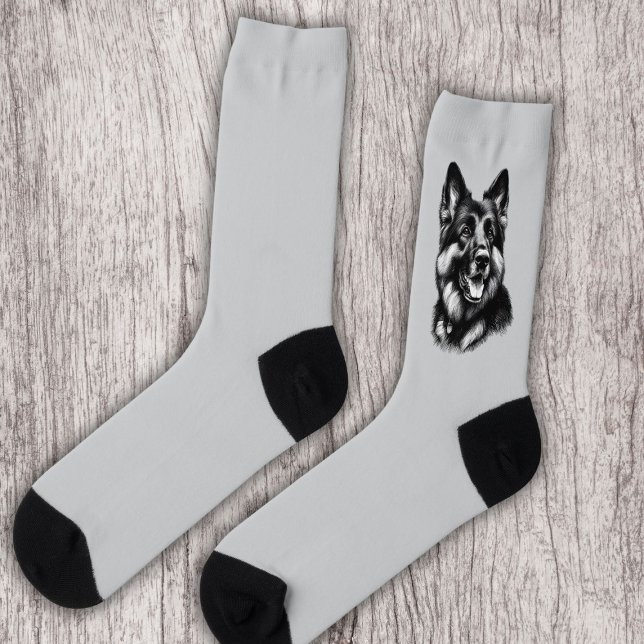 Zeichnend Deutscher Schäferhund Socken (Von Creator hochgeladen)