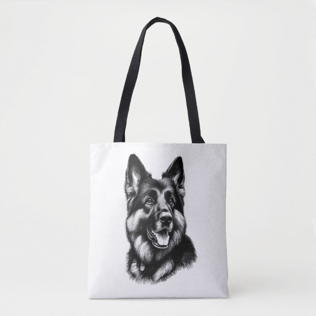 Zeichnend Deutscher Schäferhund Tasche (Vorderseite)