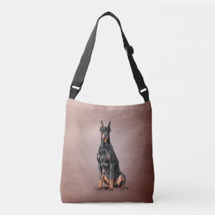 Zeichnend Doberman-Hund Tragetaschen Mit Langen Trägern