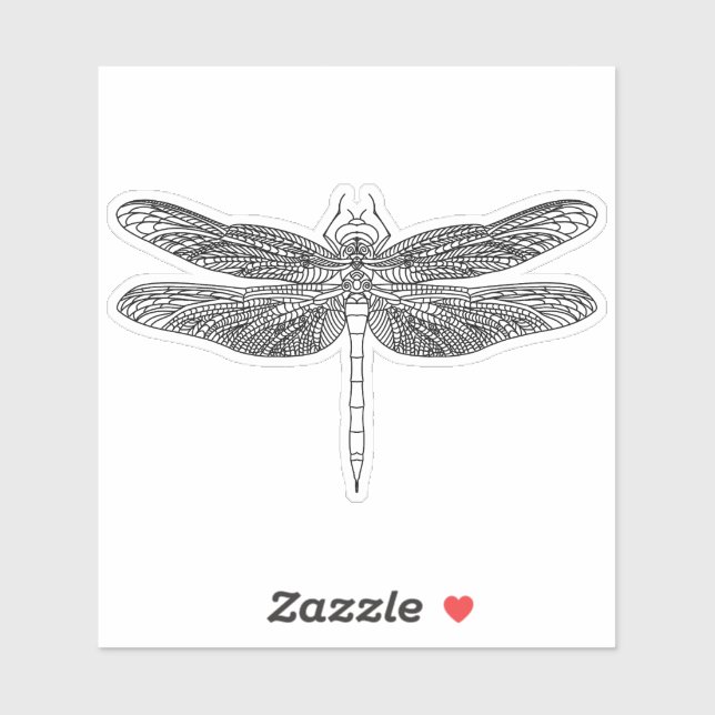 Zeichnend Elegante Dragonfly Aufkleber (Blatt)