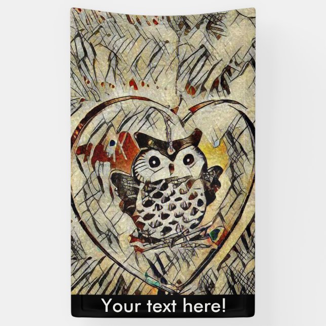 Zeichnend Eule Banner (Vertikal)