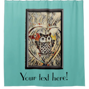 Zeichnend Eule Duschvorhang