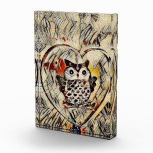 Zeichnend Eule Fotoblock