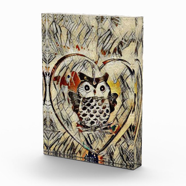 Zeichnend Eule Fotoblock (Rechts)