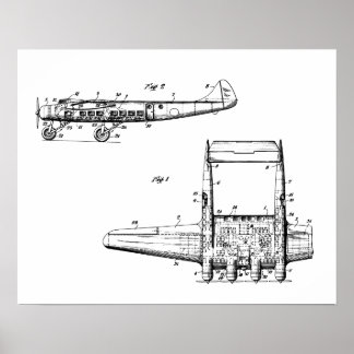 Zeichnend Flugzeug Poster