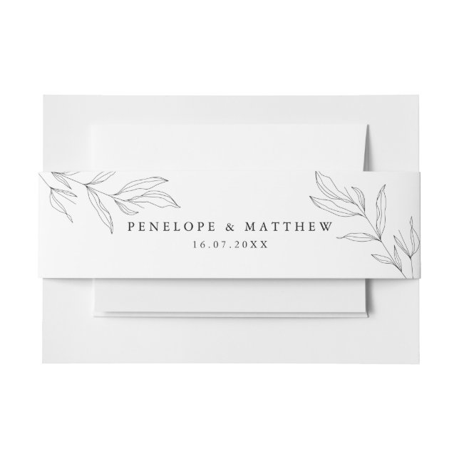 Zeichnend Foliage Leaf Bly Bands Einladungsbanderole (Vorderseite Beispiel)