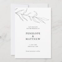 Zeichnend Foliage Leaf Hochzeitseinladung