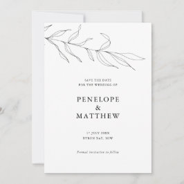 Zeichnend Foliage Leaf Hochzeitseinladung Einladung