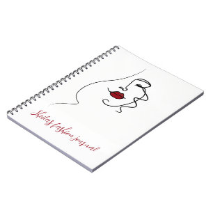 Zeichnend Frauengesicht Notizblock