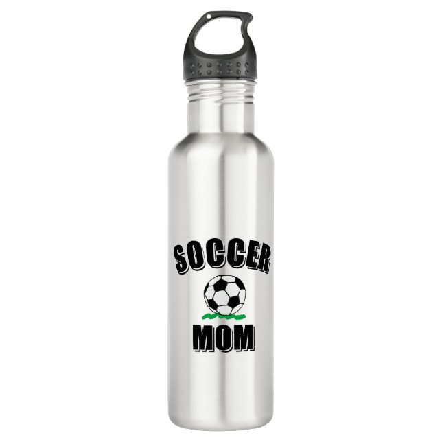 Zeichnend Fußball-Mama Edelstahlflasche (Vorderseite)