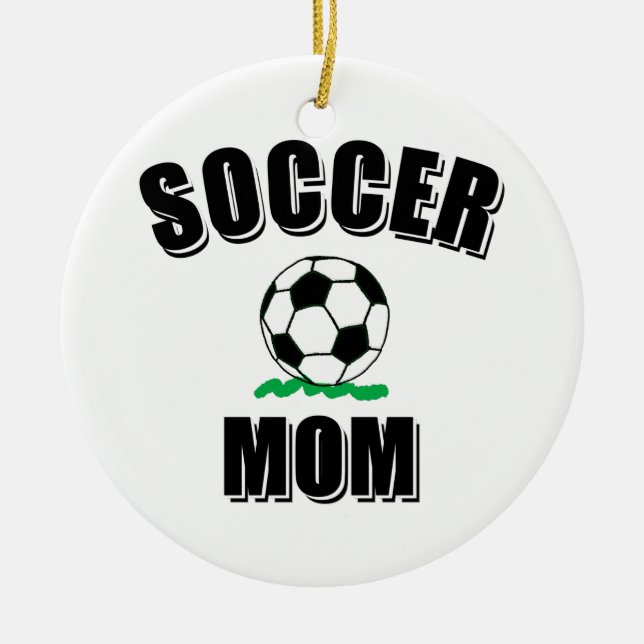 Zeichnend Fußball-Mama Keramik Ornament (Vorne)