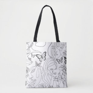 Zeichnend Gesichter für Frauen Tasche