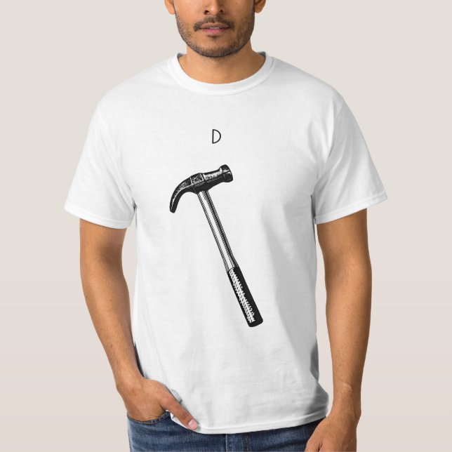 Zeichnend Hammer, Vintage Werkzeugaufnahme. T-Shirt (Vorderseite)