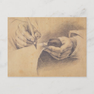 Zeichnend Hände, 1798 Postkarte