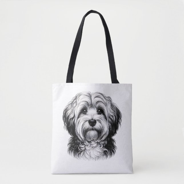 Zeichnend Havanese Hund Tasche (Vorderseite)