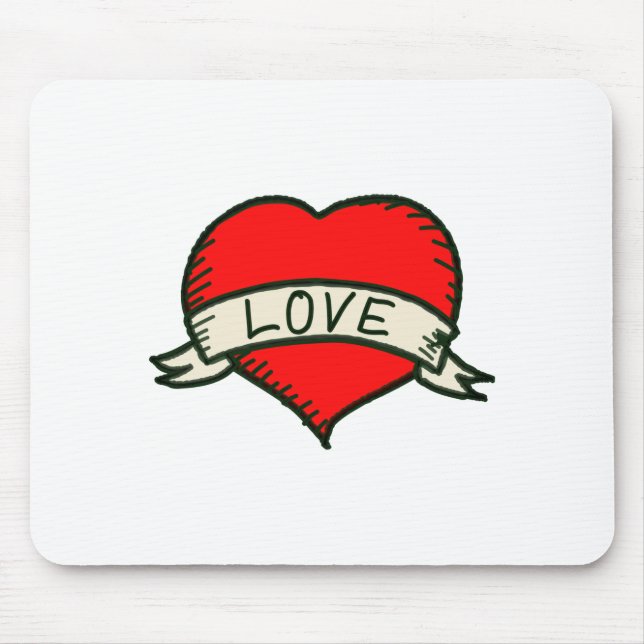 Zeichnend Herzform Mousepad (Vorne)