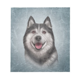 Zeichnend Hund Alaskan Malamute Notizblock