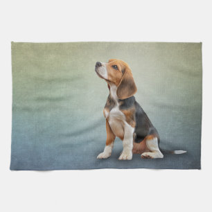 Zeichnend Hund-Beagle Geschirrtuch